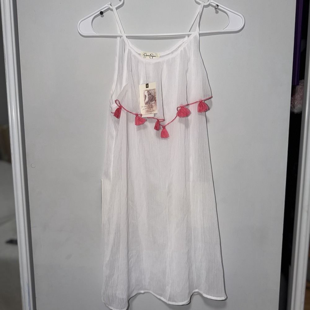 Jessica Simpson girls' swim cover-up dress White Size 14 NWT